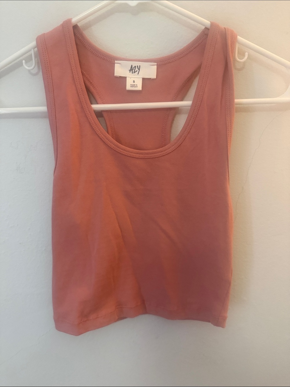 Pink Ribbed Racerback Tank